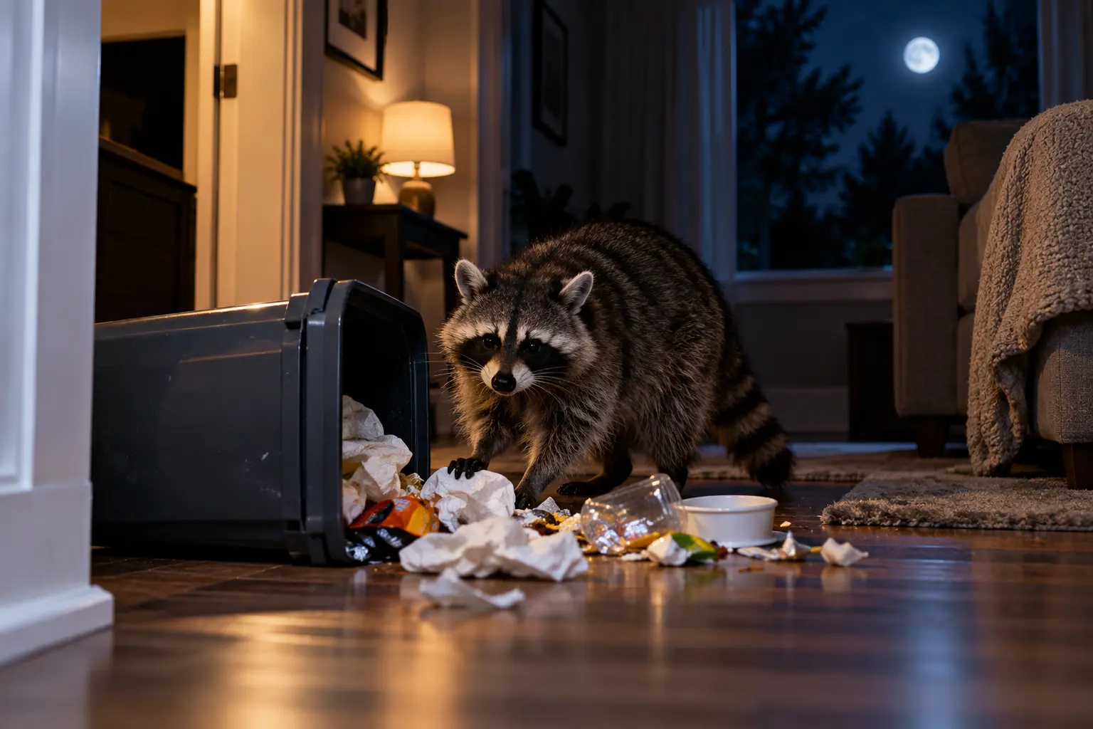 Signs of a Raccoon in the House at Night